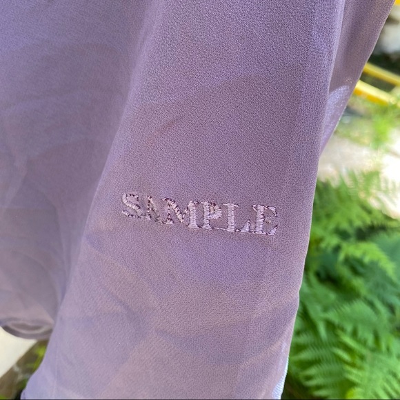 Bill Levkoff maxi bridesmaid dress slate gray 12 - Picture 4 of 7